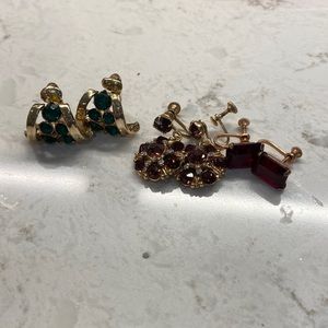Lot of three pair of vintage earrings